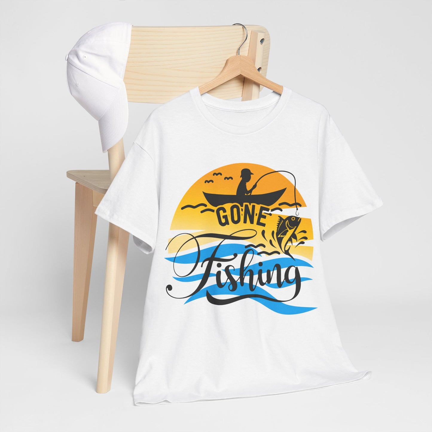 Gone Fishing Unisex Heavy Cotton Tee - Perfect Gift for Fishing Enthusiasts