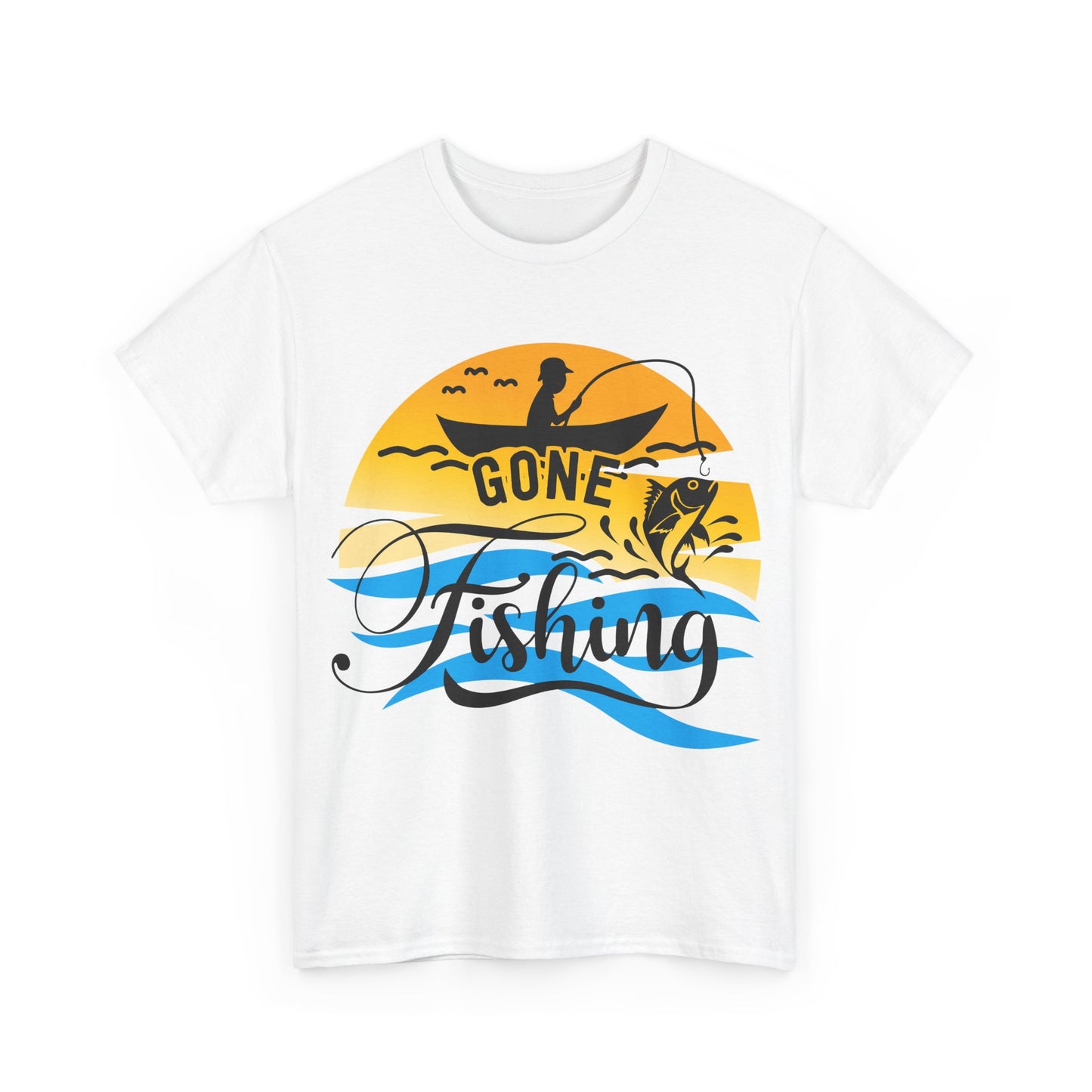 Gone Fishing Unisex Heavy Cotton Tee - Perfect Gift for Fishing Enthusiasts