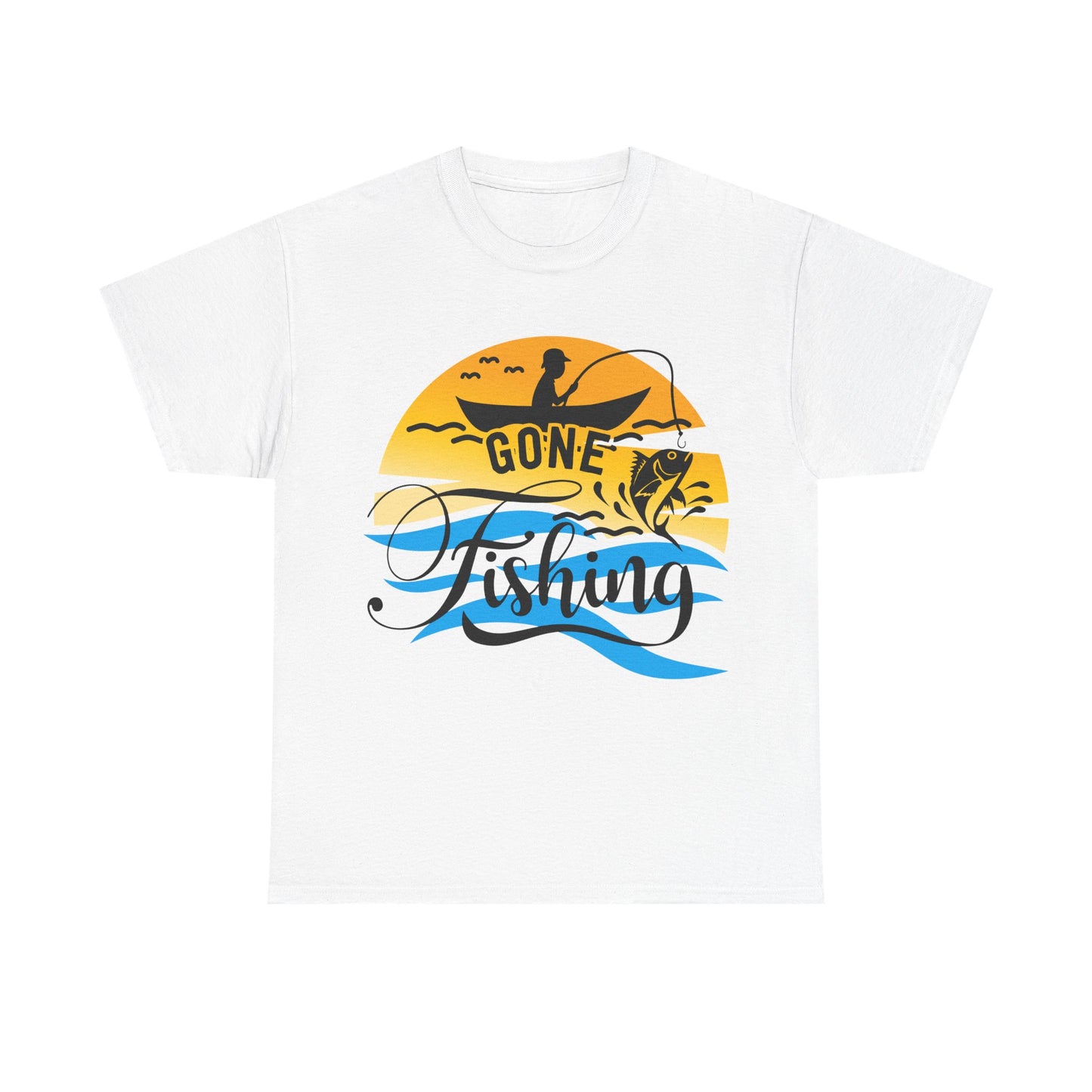 Gone Fishing Unisex Heavy Cotton Tee - Perfect Gift for Fishing Enthusiasts