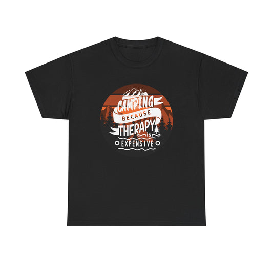 Camping Therapy Unisex Heavy Cotton Tee – Perfect for Outdoor Lovers
